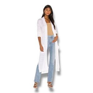 SWTR Duster 100% Linen Tan Duster Lightweight Pocket Cardigan Size Medium